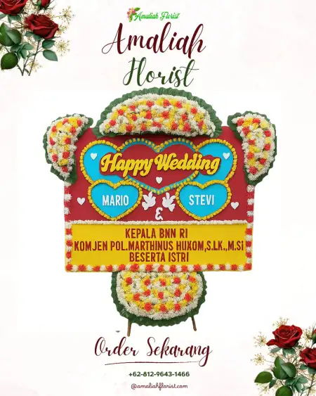 Papan Bunga Pernikahan Kibing